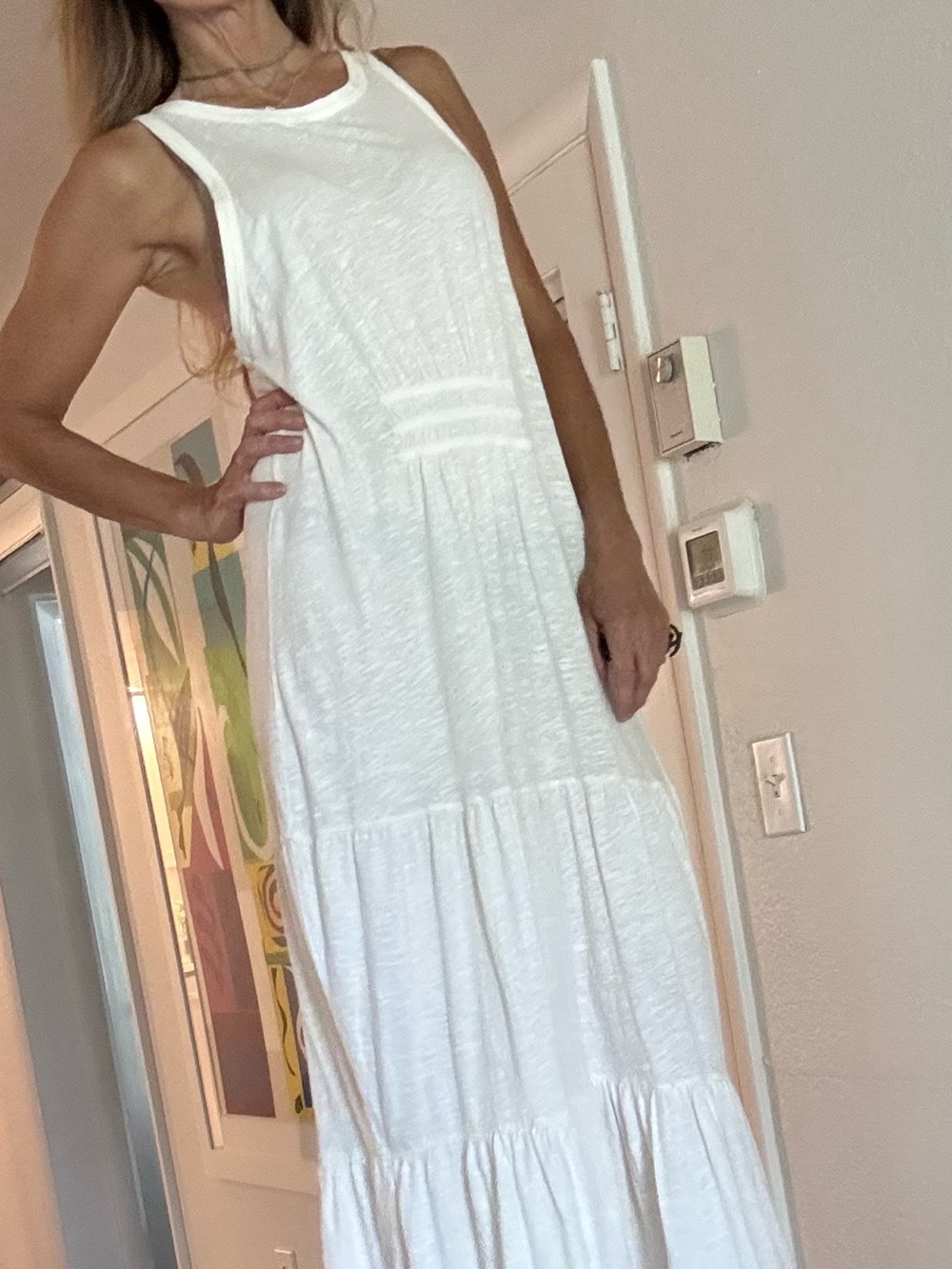 AllSaints White Sleeveless Tiered Maxi Dress - Picture 4 of 8